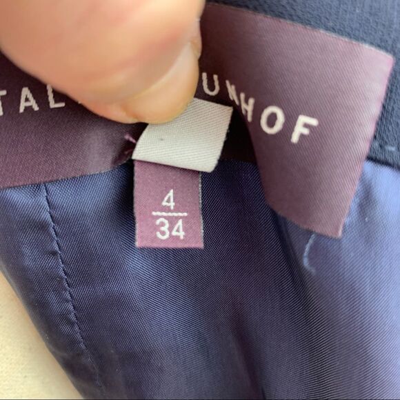 TALBOT RUNHOF Blue Lace Short Sleeved Cocktail Dress Sz 4‎ - Picture 15 of 16